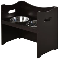 PawHut Raised Elevated Pet Bowls Stainless Steel Bowl Adjustable Dog Bowl Platform(m-10)