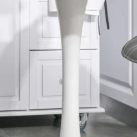 HOMCOM 27.5" Round Dining Table with Metal Pedestal Base for Living Room, Natural Wood/Black(m-9)