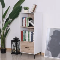 HOMCOM Modern 2-Tier Vertical Storage Cabinet Display Rack Home Organzier Living Room(m-1)