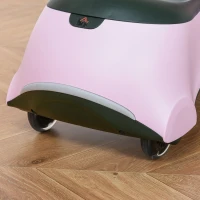 Qaba Kids Wiggle Car Ride on Toy with LED Flashing Wheels, Swing Car for Toddlers, No Batteries, Gears or Pedals - Twist, Turn, Wiggle Movement to Steer, Dolphin Shaped Pink(m-14)