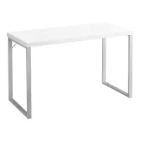 Monarch 48" Contemporary Simple Compact Office Computer Desk - White / Silver Metal(m-1)