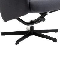 HOMCOM Recliner Ottoman Set Swivel Armchair Lounge Adjustable Backrest Padded Seat Footstool Living Room Grey(m-9)