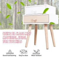 HOMCOM 2 PCS Kids Bedstand Bedroom Side Desk Pink(m-5)