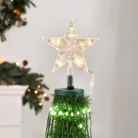 Outsunny 4.5' Tall Pre-lit Slim Artificial Outdoor Christmas Tree Easy Assembly Pull Up Pop Out Yard Decoration with 176 Multi-Color LED Lights(m-9)