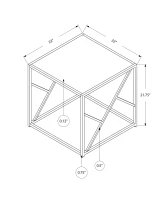 Monarch 22" Minimalist Glam Mirrored Top Metal Frame Accent Side End Table - Black Nickel Finish(m-3)