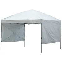 Outsunny 19' x 10' Folding Gazebo Steel Canopy Party Tent With Bag  Off-white(m-8)