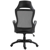 Vinsetto Executive Racing Chair Rocking Chair Adjustable Padded Seat with Wheels Black(m-8)