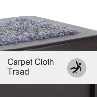 PawHut 3 Step Wooden Carpeted Non Slip Pet Stairs Ramp for Cats and Small Dogs - Brown(m-6)