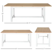 HomCom Expandable Folding Kitchen Dining Table with Elegant Natural Wood Design & Sturdy Construction - Natural(m-3)