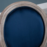 HOMCOM Vintage Dining Chair with Round Back, Thick Sponge Padded Seat and Section Armrest with Wood Frame, Blue(m-12)