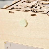 HOMCOM Christmas Advent Calendar, Light Up Table Xmas Wooden Holiday Decoration with Countdown Drawers and Village, for Kids and Adults, Natural(m-15)