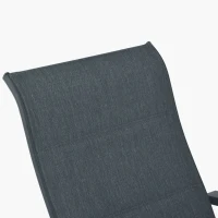 Outsunny 5pcs Outdoor Sling Bistro Set Garden Sun Lounger Chaise Lounge Reclining Chair w/Side Table & Ottoman  Balcony Furniture Grey(m-9)