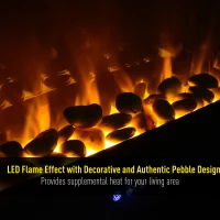 HOMCOM Wall Mounted / Free Standing Electric Fireplace 750W/1500W Black(m-4)