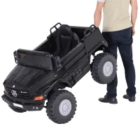 Aosom 12V Mercedes Power Wheels Jeep Kid Car 1 Seater 2 Openable Door With Parental Remote Control For 3 - 8 Years Old Kids Black(m-7)