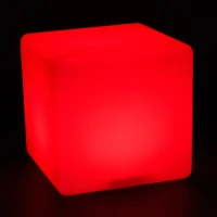 HOMCOM 16" RGB Led Cube Light Waterproof Rechargeable Adjustable Color Changing Tesseract Mood Lamp With Remote Control(m-10)