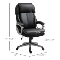 Vinsetto High Back Home Office Chair PU Leather Swivel Chair w/ Adjustable Height, Black(m-3)