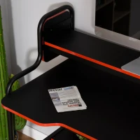 HOMCOM Gaming Writing Desk Computer Table with Raised Monitor Stand Home Office(m-8)