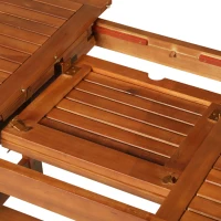 Outsunny Poplar Wood Slat Rectangular Extendable Outdoor Dining Table(m-14)
