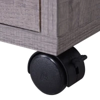 HOMCOM Microwaves Cart on Wheels with Storage Shelf and Cabinet Grey Wood Grain(m-8)