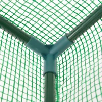 Outsunny 10' x 5' x 7' Lean to Greenhouse, Walk-In Wall Green House Plant Nursery with 2 Roll-up Doors and Window, PE Cover and 3 Wire Shelves, Green(m-11)