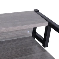 HOMCOM Computer Desk Wood Top Workstation PC Laptop Study Writing Table Home Office w/ Raised Rack Grey Oak(m-7)