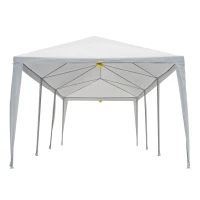 Outsunny 10X30ft Gazebo Canopy Party Tent Outdoor Event Sunshade Portable with 5 Removable Sidewalls White(m-6)