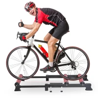 Soozier Length Adjustable Bike Roller Trainer Indoor Cycling Resistance Exercise Fitness Machine Home Gym Portable Red(m-1)