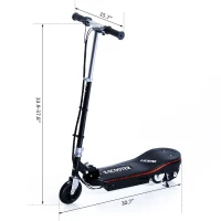 Qaba 120W 33.9"-37.8" Folding E-Scooter Battery Powered Kids Bike w/ Led BK(m-3)