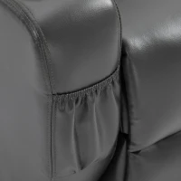 HOMCOM Electric Power Massage Recliner Chair PU leather w/ 8-Point Vibration Waist Heating, USB Port, Dark Grey(m-19)