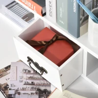 HOMCOM Study Writing Desk  Computer Table Workstation with Removable Shelf  4 Drawers  Wide Tabletop for Study  Office  Dorm  White(m-7)