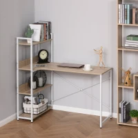 HOMCOM Industrial Office Desk with Storage Shelf Computer Workstation for Home Office(m-9)