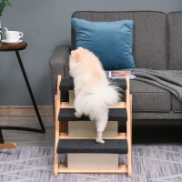 PawHut 2-in-1 Folding Dog Stairs and Ramp, Convertible Dog Ramp for Beds, Sofa, and Cars, Portable Folding Pet Ladder, Up to 110 Pounds(m-8)