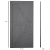 HOMCOM 7' H x 3.5' W Sturdy Sliding Barn Door, Unfinished Solid Spruce Wood Frame with Pre-Drilled Holes - Grey(m-3)