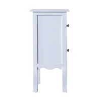 HOMCOM Night Stand Bedside End Table Wooden Bed Side With 2 Drawer White(m-5)