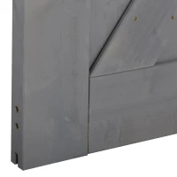 HOMCOM 7' H x 3.5' W Sturdy Sliding Barn Door, Unfinished Solid Spruce Wood Frame with Pre-Drilled Holes - Grey(m-9)