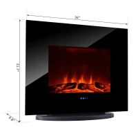 HOMCOM Wall Mounted / Free Standing Electric Fireplace 750W/1500W w/ Remote(m-3)