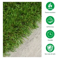 Outsunny 13.1' x 3.3' Artificial Grass Carpet Garden Synthetic Turf Outdoor Fake Grass Mat Lawn with 35mm Pile Height Drain Holes(m-7)