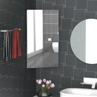 kleankin 30 Inch x 18 Inch x 11 Inch Corner Medicine Cabinet, Wall Mounted Mirror Cabinet with Double Doors and 3 shelves, Multipurpose Storage Organizer for Bathroom(m-2)