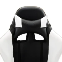 HOMCOM Executive Racecar Style Office Chair Gaming Recliner Swivel Adjustable PU Padded Home Office White(m-7)