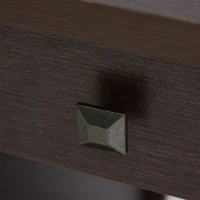 HOMCOM Vintage Executive Computer Desk, Home Office Work station, Student Table with Cabinet & 3 Drawers for Hanging Files, Brown(m-15)