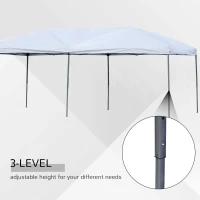 Outsunny 10' x 20' Pop Up Canopy Tent with Netting, Heavy Duty Large Party Tent, Instant Sun Shelter with Carry Bag for Backyard Garden Patio, Cream White(m-7)