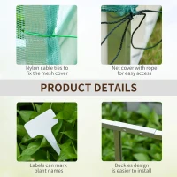 Outsunny Raised Garden Bed, 5.7 x 3 x 2.3ft Galvanised Steel Screwless Heavy Duty Planter Box Outdoor w/ Net Cover & Gloves for Growing Vegetables, Flowers, Herbs and Succulents(m-6)