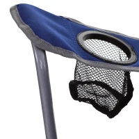 Outsunny 2-Person Folding Oxford Metal Portable Camping Chair with Center Ice Bag & Included Magazine Sleeve - Blue(m-6)