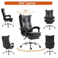 Vinsetto Ergonomic Office Chair with Footrest Black(m-4)