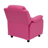 HOMCOM Deluxe Padded Children’s Recliner Sofa Kids Chair with Storage Arms (Pink)(m-7)