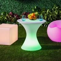 Outsunny 16RGB Colors Rechargeable Magic LED Stool Light With Remote Control Indoor&Outdoor Party(m-5)