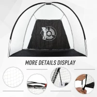 Soozier Golf Hitting Net with Chipping Target, Golf Aid Training Practice Net with Carry Bag for Indoor and Outdoor Golf Sports(m-4)