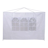Outsunny 2pc 9.6'L x 6.3'H Canopy Gazebo Side Panel Party Tent Outdoor Shelter Side Panel Wall with Straps White(m-5)