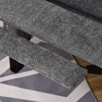 HOMCOM Push Back Manual Recliner Sofa,  Linen Fabirc Armchair with Thick Sponge Padding seat   and Footrest for Living Room, Dining Room, Office, Light Grey(m-10)