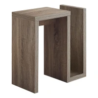 Monarch 24" Modern Wood Grain Side Accent Table with Magazine Storage - Dark Taupe Finish(m-1)